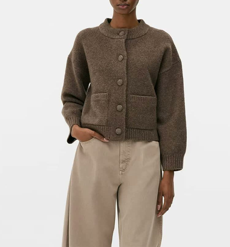 Teddy-Cardigan Braun - Vorne