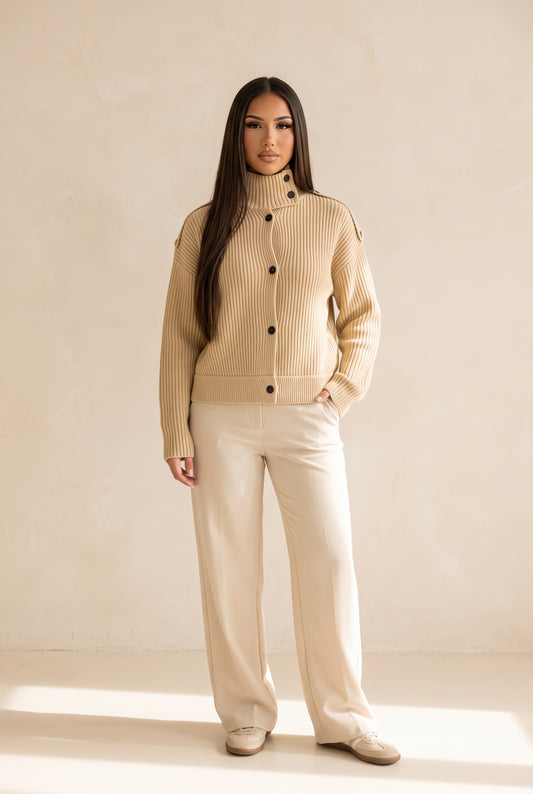 Teddy-Jacke Beige - Model
